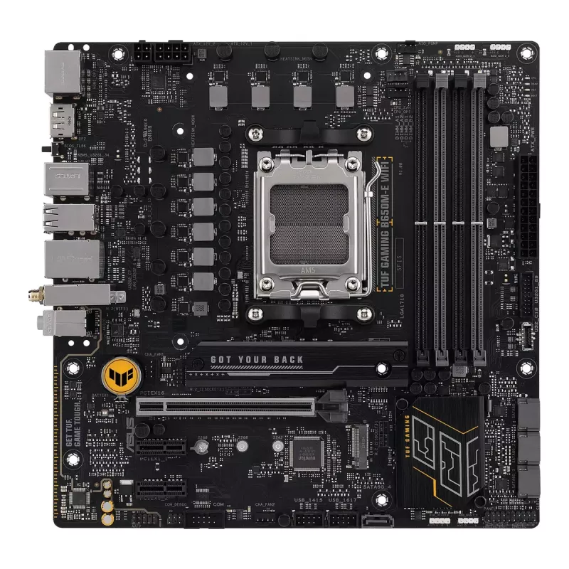 Základná doska ASUS TUF GAMING B650M‑E WIFI, AMD B650, Socket AM5, micro ATX, DDR5, 4x DIMM, 128 GB, Wi‑Fi 6, Bluetooth 5.2