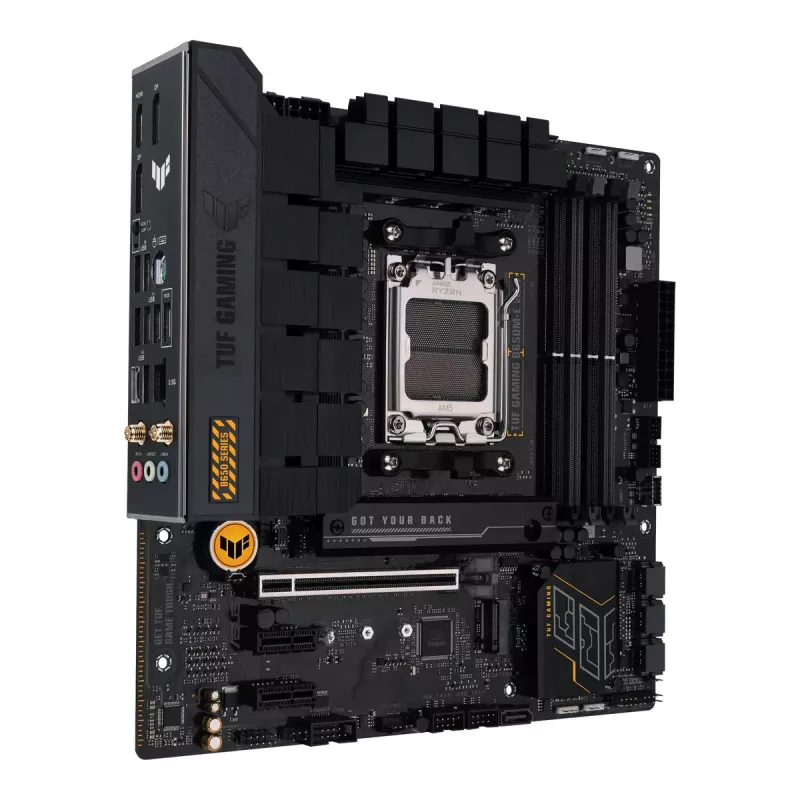 Základná doska ASUS TUF GAMING B650M‑E WIFI, AMD B650, Socket AM5, micro ATX, DDR5, 4x DIMM, 128 GB, Wi‑Fi 6, Bluetooth 5.2