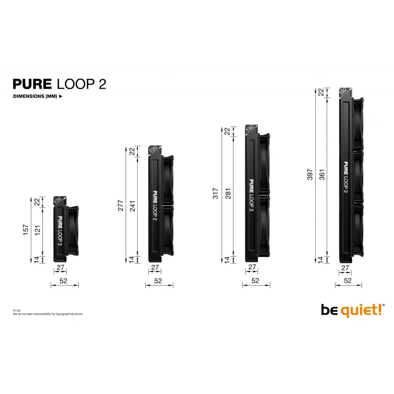 be quiet Pure Loop 2 | 280mm Procesor All-in-One kvapalinový chladič 14 cm Čierna 1 kus