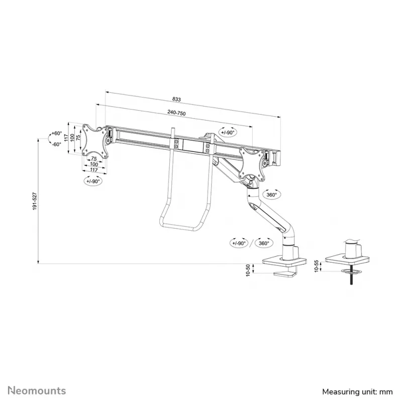Neomounts DS75S-950WH2 Monitor rameno 17-32