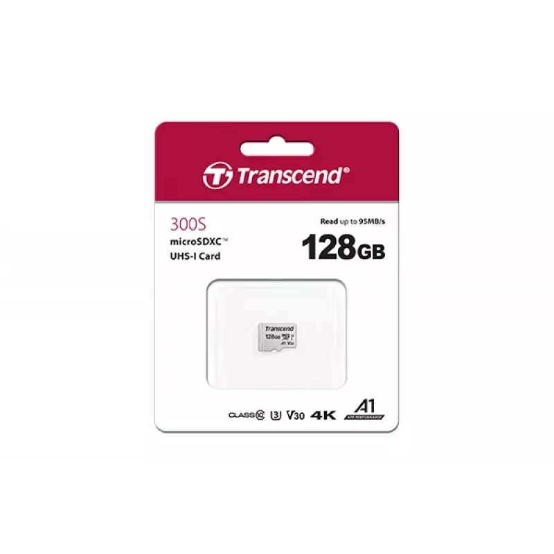 TRANSCEND Micro-SDXC karta 300S 128GB UHS-I U3 bez adaptéra
