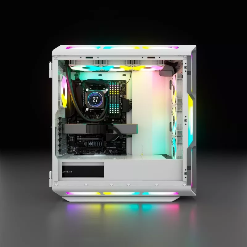 CORSAIR Mid-Tower ATX PC skriňa - iCUE 5000T - RGB temperované sklo - biela