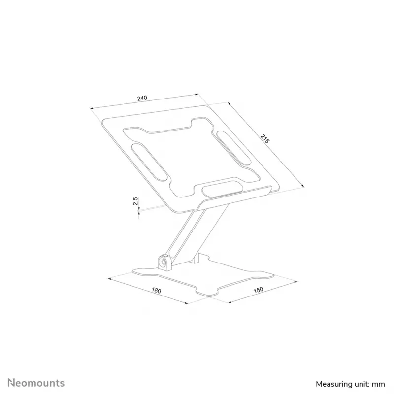Neomounts DS20-740BL1 stojan na notebook 11-15 inch - výškovo nastaviteľný - skladací - kompaktný - univerzálny