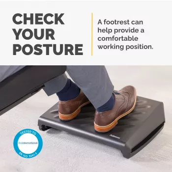 Fellowes podnožka pod stôl - Breyta ergonomická podnožka so štruktúrovaným povrchom - podnožka pre kanceláriu & domov - čierna