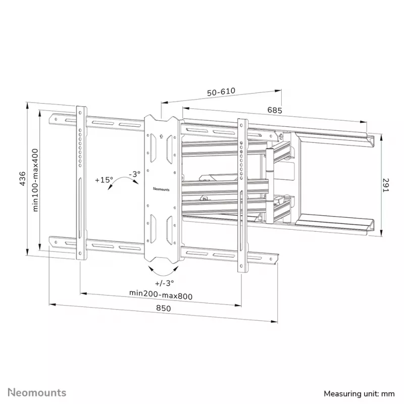 Neomounts WL40S-850BL18 TV nástenný držiak 43-86