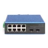 DIGITUS priemyselný 8+2-portový Fast Ethernet switch 8 portov FE RJ45 2 GE SFP porty
