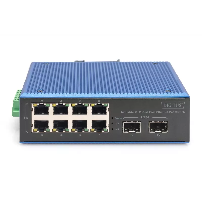 Nespravovaný switch DIGITUS DN-651147 8+2-portový Fast Ethernet PoE 1 Gbit/s