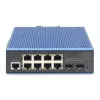 DIGITUS priemyselný 8+2-portový L2 managed Gigabit Ethernet switch 8x GE RJ45 + 2 SFP porty