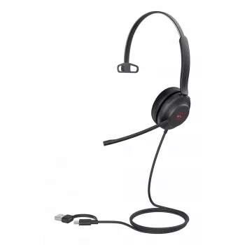 Yealink UH37 Mono Teams USB-C/A headset, káblový, 20 - 20000 Hz, kancelária/call centrum, 96,5 g, headset, čierna