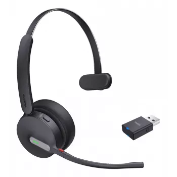 Yealink WH64 Hybrid Mono UC headset bezdrôtový s hlavovým mostom kancelária/call centrum Micro-USB Bluetooth čierna