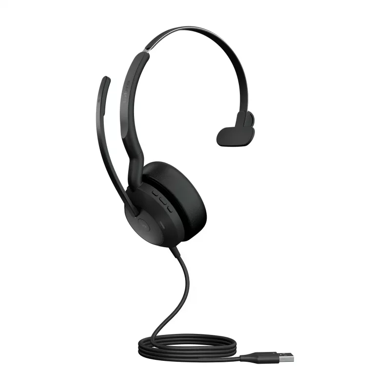 Jabra Evolve2 50 USB-A MS Mono headset, káblový a Bluetooth, 20 - 20000 Hz, kancelária/call centrum, 99 g, čierny