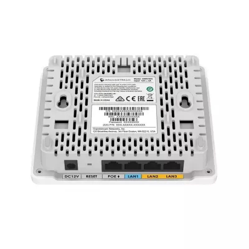 Grandstream GWN7603 prístupový bod Wi-Fi 5 Wave-2, 2,4/5 GHz, 867 Mbit/s, Gigabit LAN, PoE, montáž na stenu, biely