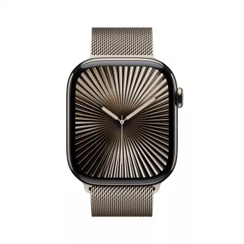 APPLE Watch Series 10 GPS + Cellular 46mm puzdro Natural Titanium s Natural Milanese Loop - S/M