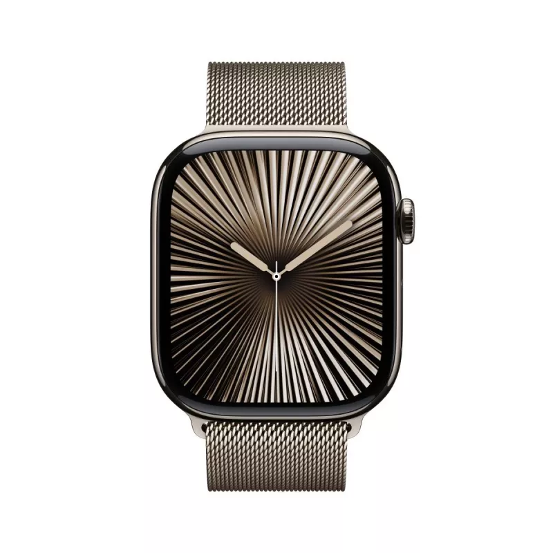 APPLE Watch Series 10 GPS + Cellular 46mm puzdro Natural Titanium s Natural Milanese Loop - S/M