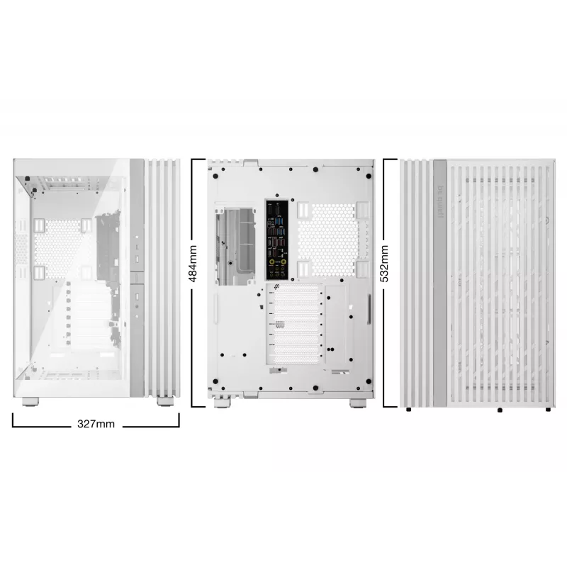 PC skriňa be quiet! LIGHT BASE 900 DX biela Full Tower — podpora ATX/EATX, sklenený bočný panel, Multi-RGB, max. GPU 495 mm, výška CPU chladiča 190 mm
