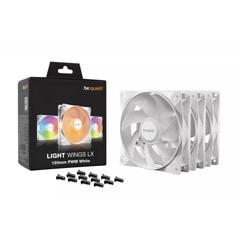 be quiet! LIGHT WINGS LX 120mm PWM balenie 3 ks biela ventilátor do počítačovej skrine 12 cm 3 kusy