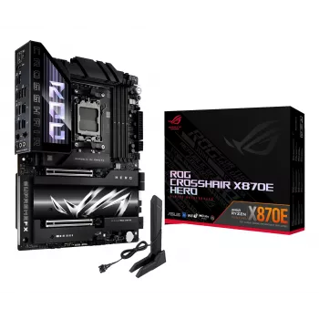 Základná doska ASUS ROG CROSSHAIR X870E HERO — AMD X870E, Socket AM5, ATX, 4× DDR5 DIMM, 192 GB, Wi‑Fi 7, Bluetooth 5.4
