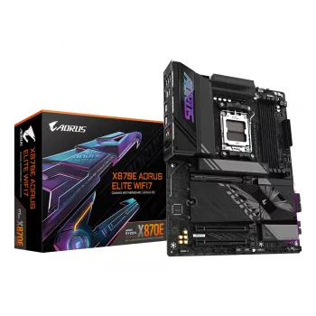 Základná doska GIGABYTE X870E AORUS ELITE WIFI7 ATX, AMD X870E, Socket AM5, DDR5, 4x DIMM, Wi‑Fi 7, 2,5Gb LAN