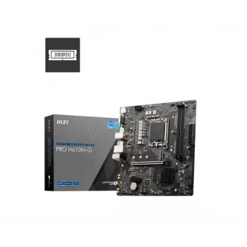Základná doska MSI PRO H610M-G — Intel H610, LGA 1700, micro ATX, DDR5, 2 DIMM, až do 96 GB, M.2, SATA III, HDMI 2.1, DisplayPort 1.4