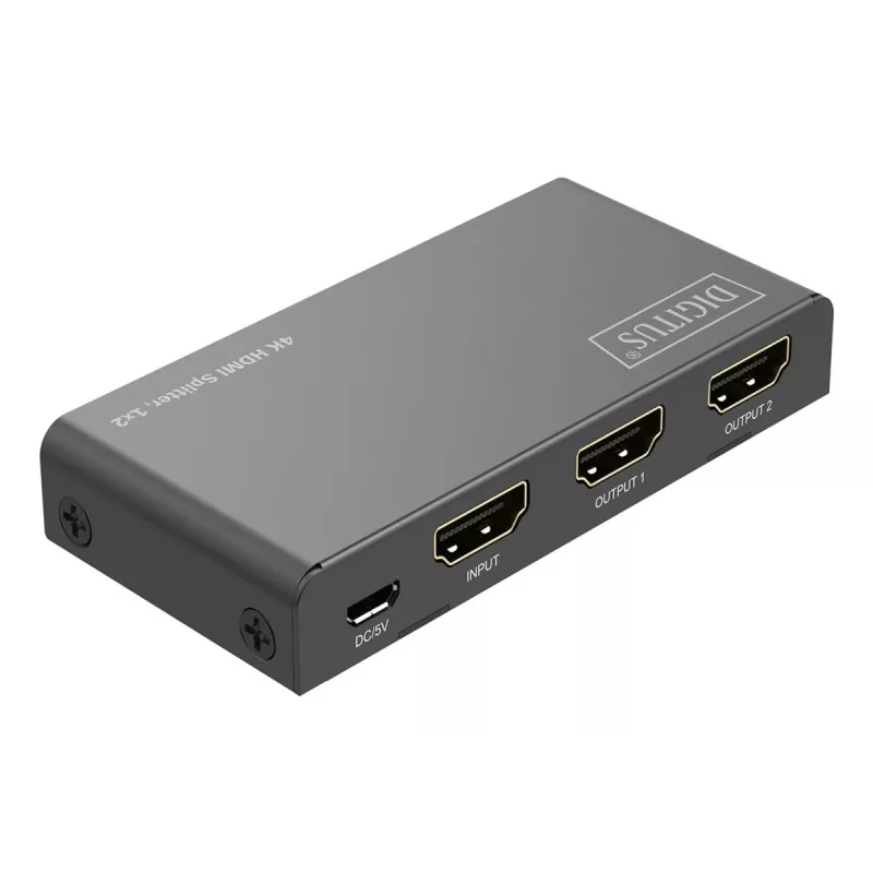 DIGITUS 1x2 HDMI rozbočovač 4K/60Hz HDCP 2.2 EDID Control