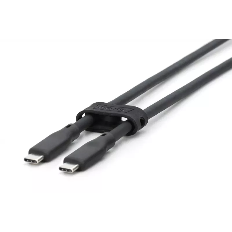 DIGITUS USB silikónový prepojovací kábel USB-C - USB-C USB 3.2 Gen2 10G 4K 100W - 1 m čierny
