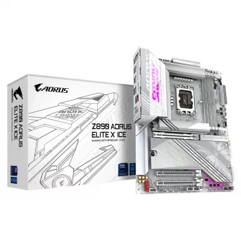 GIGABYTE Z890 AORUS ELITE X ICE základná doska - podporuje Intel Core Ultra (séria 2) CPU, 16+1+2 fáz VRM, až do 9500MHz DDR5 (OC), 1xPCIe 5.0 + 4xPCIe 4.0, Wi-Fi 7, 2.5GbE LAN, Thunderbolt 4