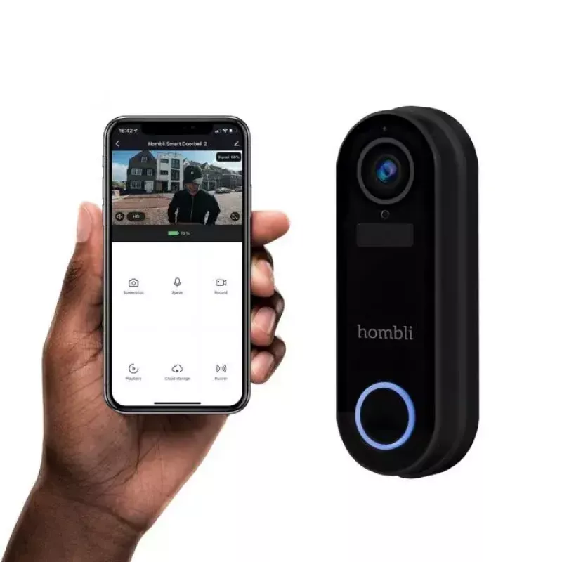 Smart zvonček Hombli Pack čierna biela IP65 bezdrôtový 1080p