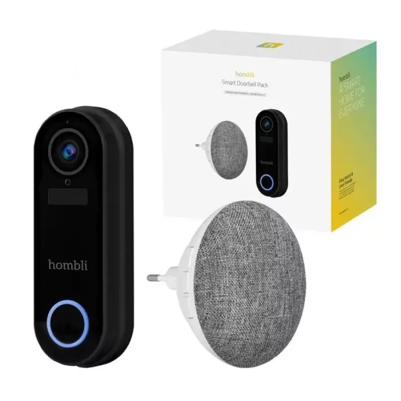 Smart zvonček Hombli Pack čierna biela IP65 bezdrôtový 1080p