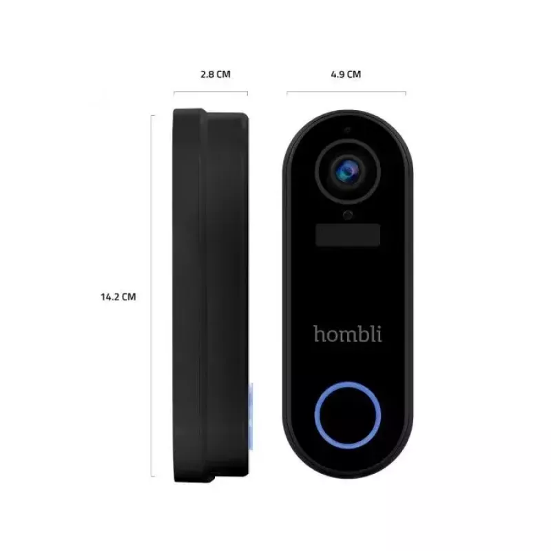 Smart zvonček Hombli Pack čierna biela IP65 bezdrôtový 1080p
