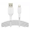 BELKIN Lightning na USB-A kábel, pletený, 1 m, biely