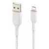 BELKIN Lightning na USB-A kábel, pletený, 1 m, biely