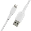 BELKIN Lightning na USB-A kábel pletený 2 m biely