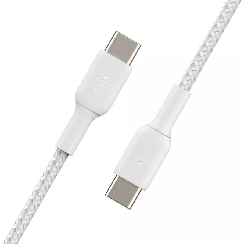 USB kábel Belkin CAB004BT1MWH2PK USB 2.0 1 m USB C biely