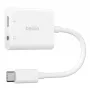 BELKIN nabíjací adaptér Rockstar 3,5 mm audio + USB-C biely