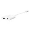 BELKIN nabíjací adaptér Rockstar 3,5 mm audio + USB-C biely