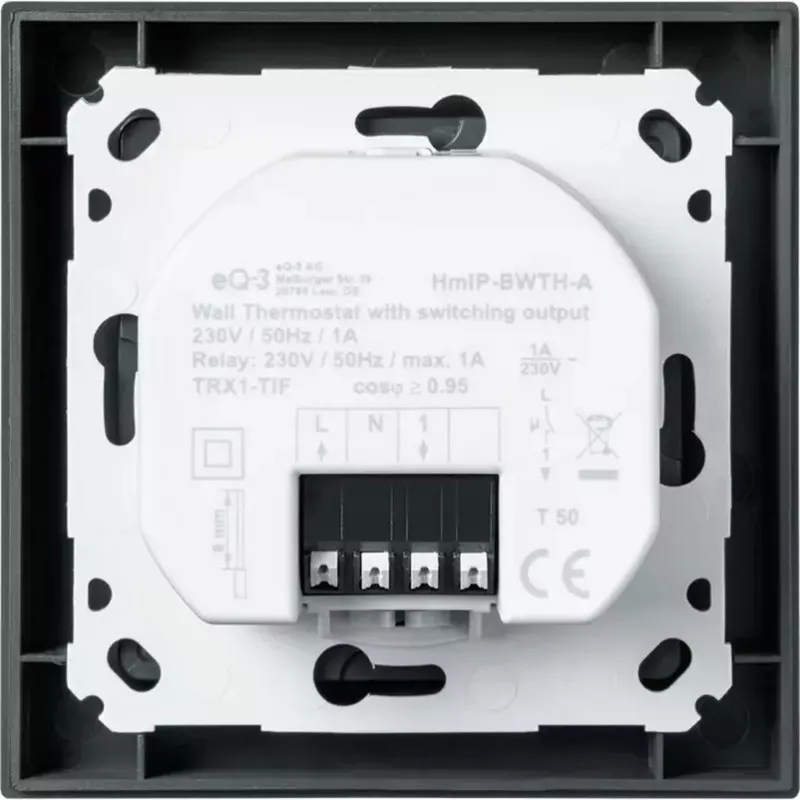 Nástenný termostat HomeMatic HmIP-BWTH-A antracit 230V — regulátor izbovej teploty, sieťový