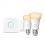 Philips Hue White Ambiance štartovacia sada: 2 E27 smart lampy (1100) + stmievač