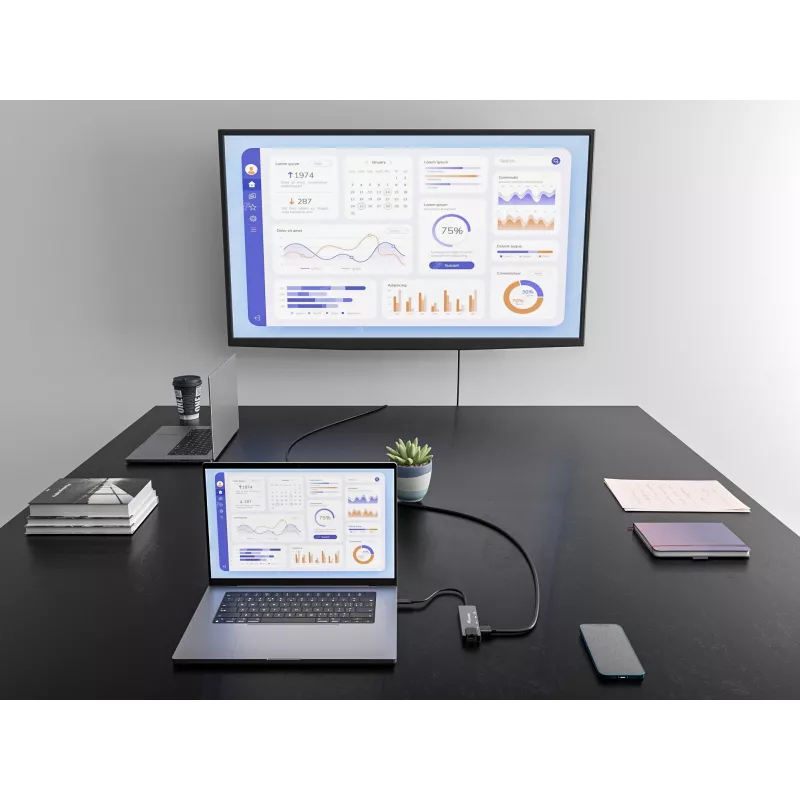 Equip USB-C 5-in-1 multifunkčný adaptér, HDMI, Gigabit-LAN, USB 3.2 Gen1, 100W USB PD
