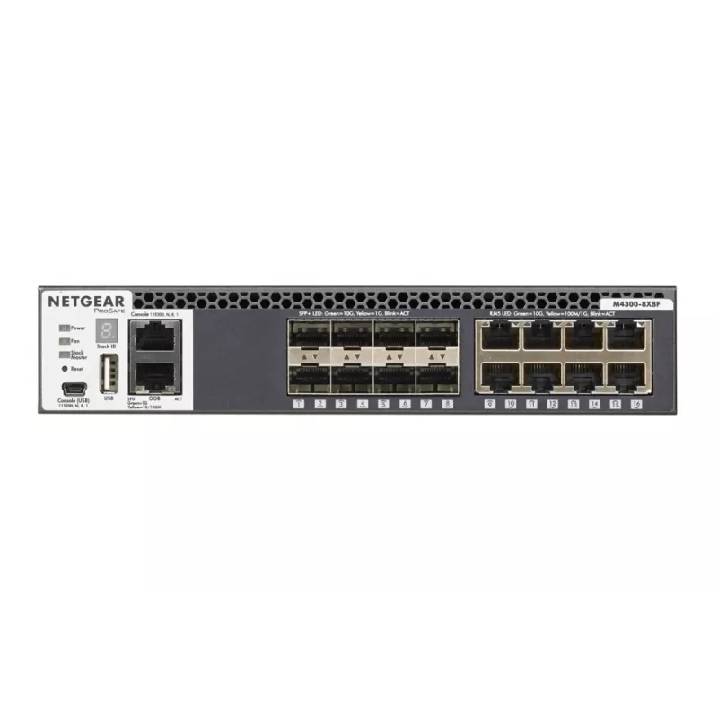 NETGEAR M4300-8X8F Managed L3 10G Ethernet (100/1000/10000) 1U čierny