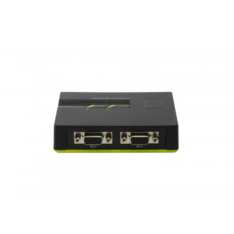 LevelOne 2-portový USB VGA KVM prepínač, 2048 x 1536 pixelov, čierny, zelený
