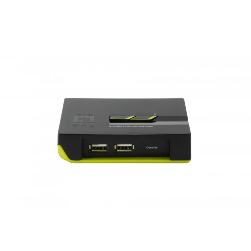 LevelOne 2-portový USB VGA KVM prepínač, 2048 x 1536 pixelov, čierny, zelený