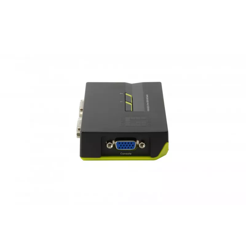 LevelOne 2-portový USB VGA KVM prepínač, 2048 x 1536 pixelov, čierny, zelený
