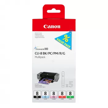 Canon atramentová kazeta 0620B027 CLI-8 multipack BK PC PM R G