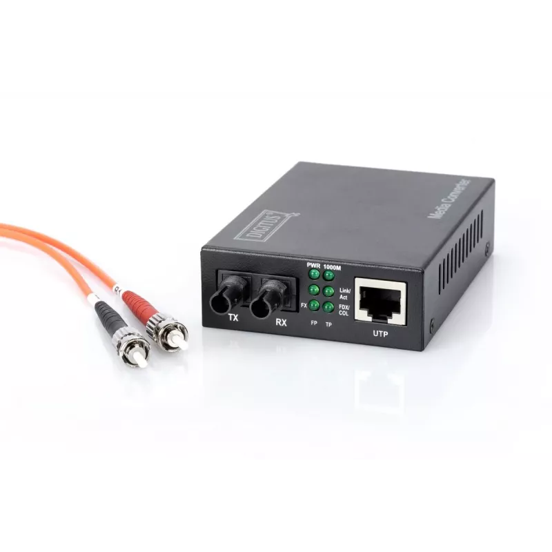 DIGITUS DN-82110-1 gigabitový konvertor médií, multimód 10/100/1000Base-T na 1000Base-SX, RJ45 na ST, 850 nm, do 0,5 km