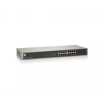 LevelOne 16-portový gigabitový prepínač, unmanaged, Gigabit Ethernet (10/100/1000), plný duplex, montáž do racku
