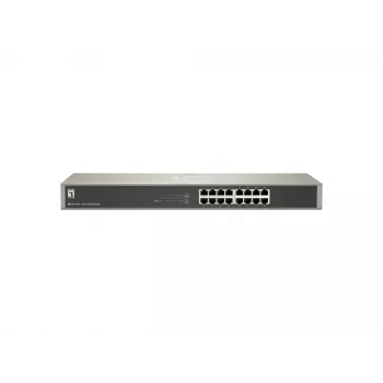 LevelOne 16-portový gigabitový prepínač, unmanaged, Gigabit Ethernet (10/100/1000), plný duplex, montáž do racku