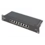 DIGITUS Patch panel CAT6 8-portový tienený čierny 10in