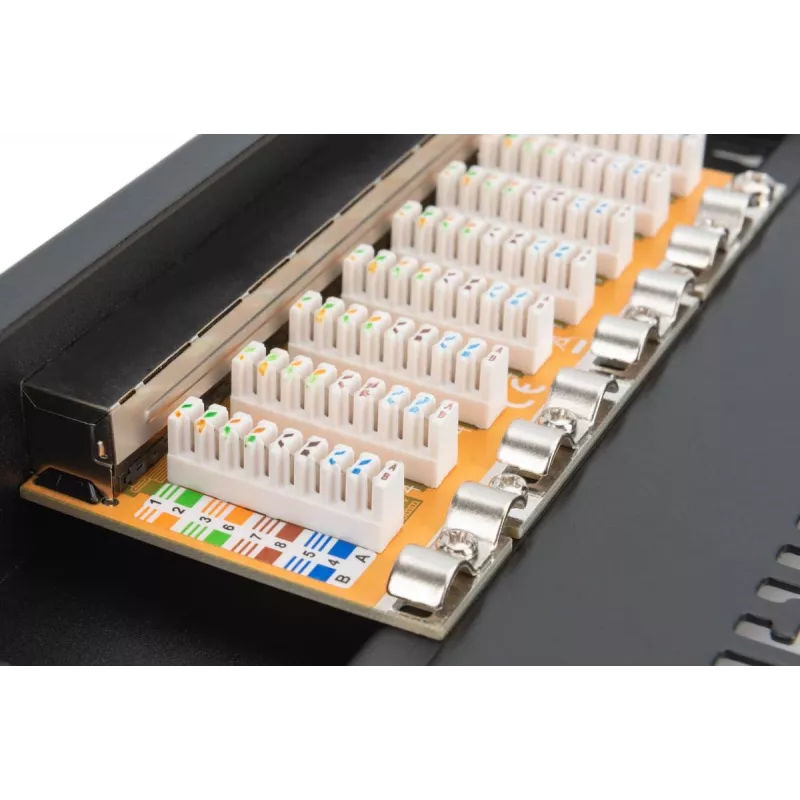 DIGITUS Patch panel CAT6 8-portový tienený čierny 10in