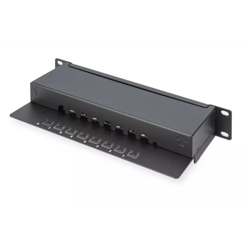 DIGITUS Patch panel CAT6 8-portový tienený čierny 10in