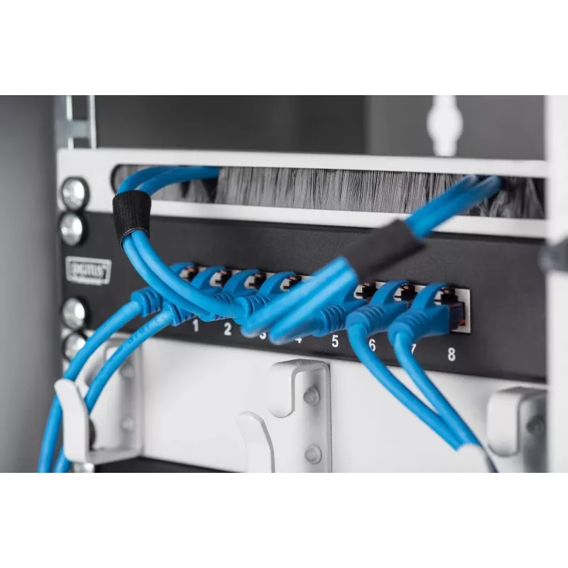 DIGITUS Patch panel CAT6 8-portový tienený čierny 10in